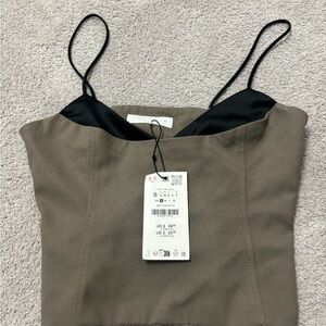 Zara Women's top in Brown and Black NWT never worn!! Super cool and cute